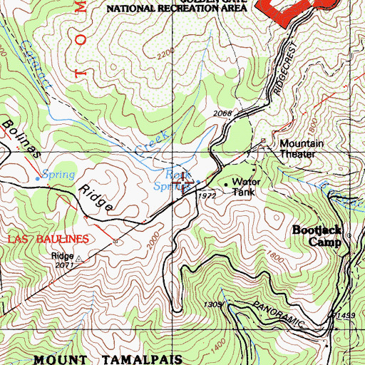 Topographic Map of Rock Springs, CA
