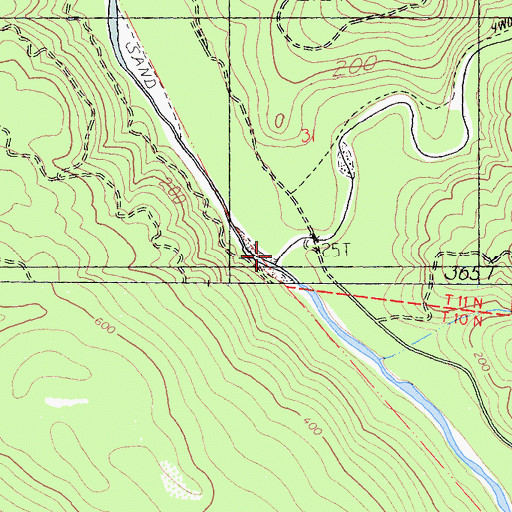 Topographic Map of Rockpile Creek, CA
