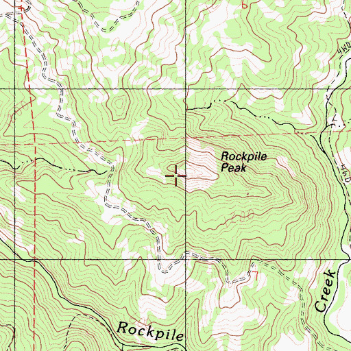 Topographic Map of Rockpile Peak, CA