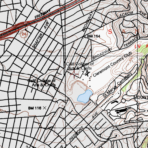 Topographic Map of Arts School, CA