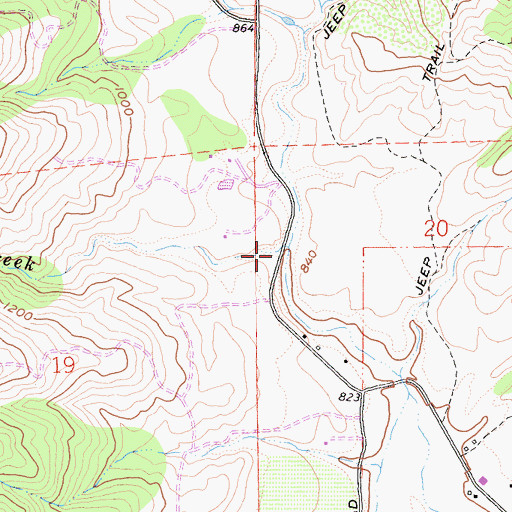 Topographic Map of Rocky Creek, CA