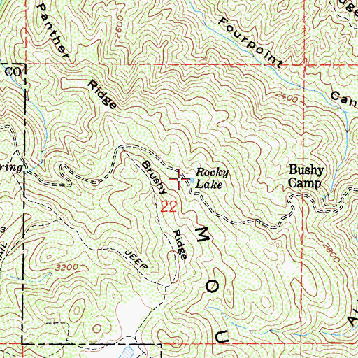 Topographic Map of Rocky Lake, CA