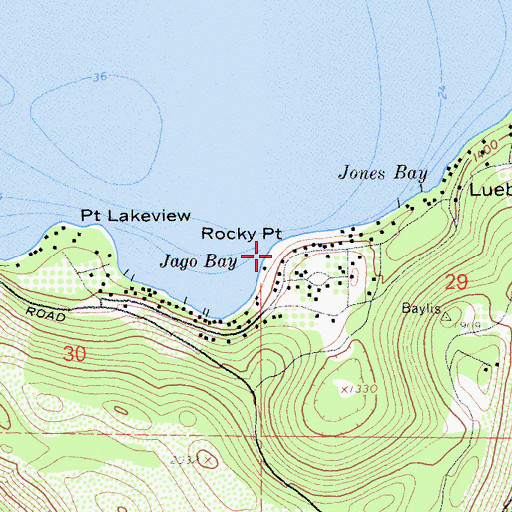 Topographic Map of Rocky Point, CA