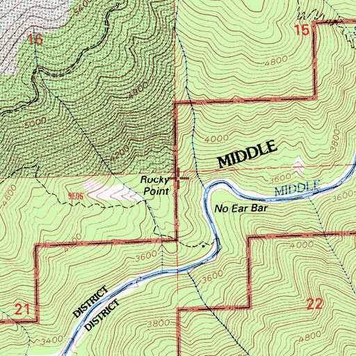 Topographic Map of Rocky Point, CA