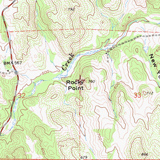 Topographic Map of Rocky Point, CA