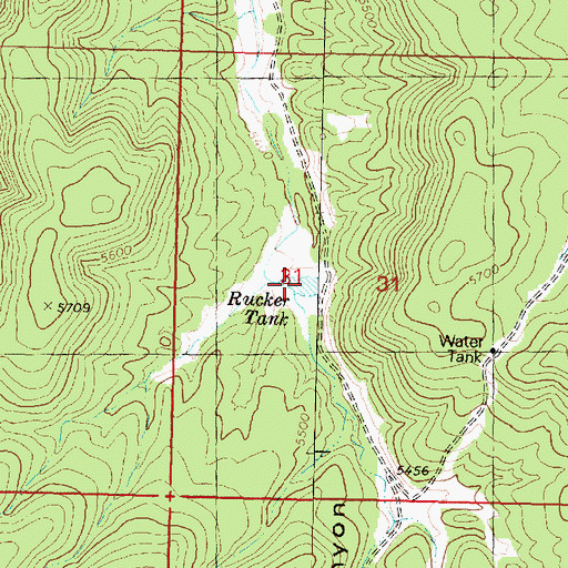 Topographic Map of Rucker Tank, AZ