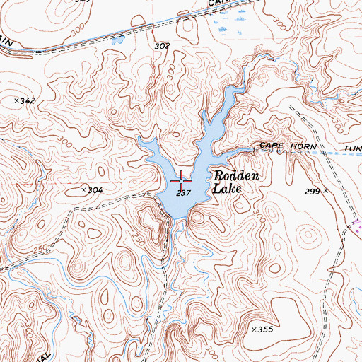 Topographic Map of Rodden Lake, CA