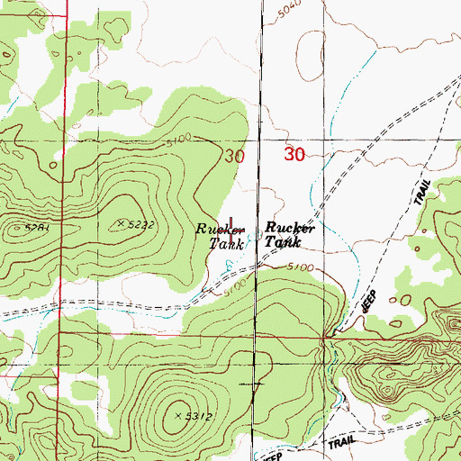 Topographic Map of Rucker Tank, AZ