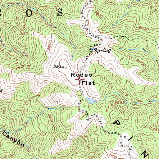 Topographic Map of Rodeo Flat, CA