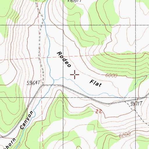 Topographic Map of Rodeo Flat, CA