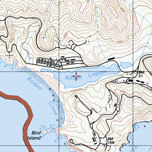Topographic Map of Rodeo Lagoon, CA