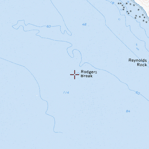 Topographic Map of Rodgers Break, CA
