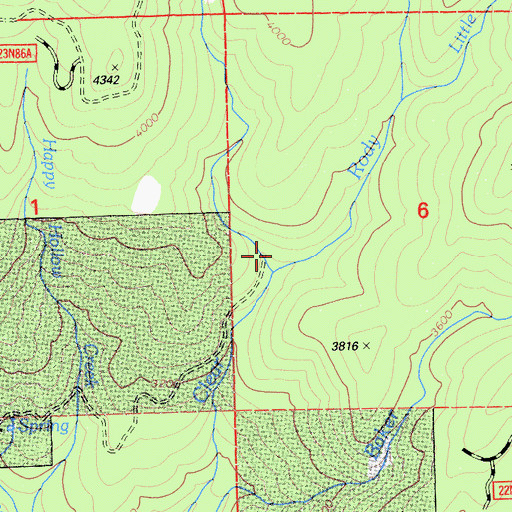 Topographic Map of Rody Creek, CA