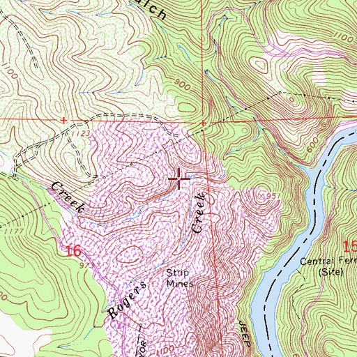 Topographic Map of Rogers Creek, CA