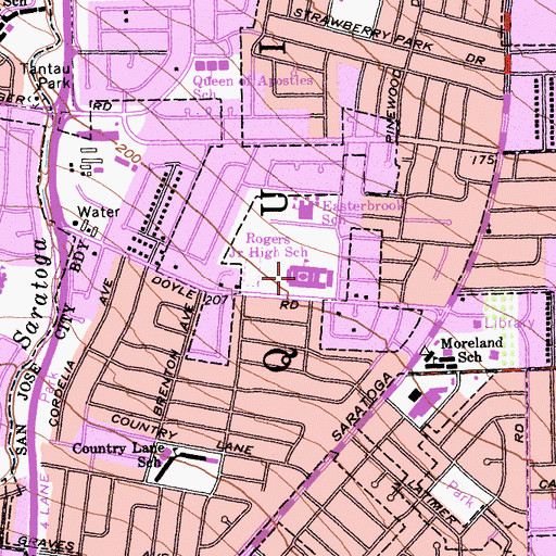 Topographic Map of Samuel Curtis Rogers Middle School, CA