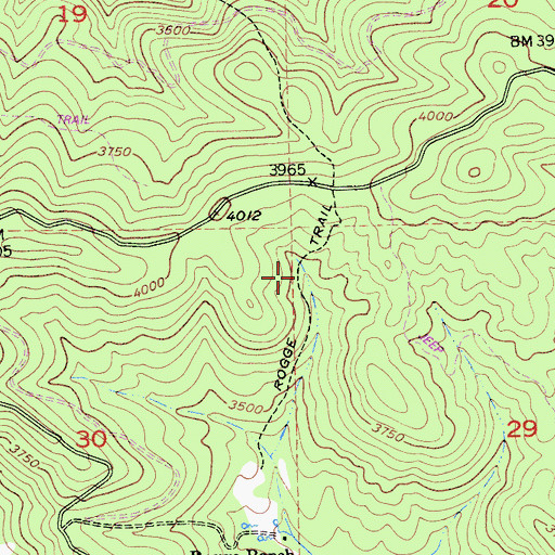 Topographic Map of Rogge Trail, CA