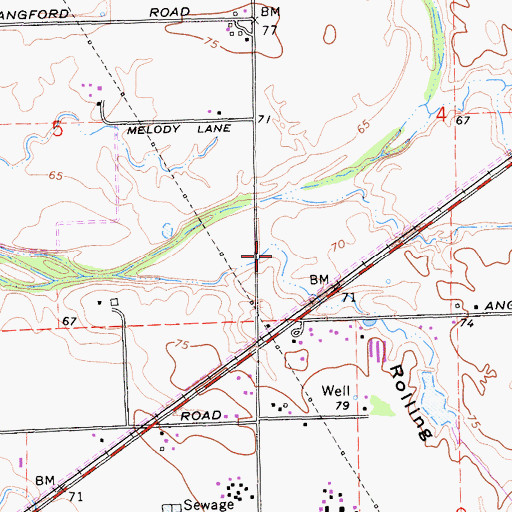 Topographic Map of Rolling Draw, CA