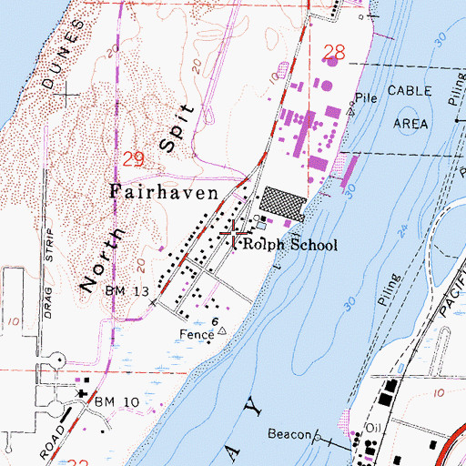 Topographic Map of Rolph School, CA