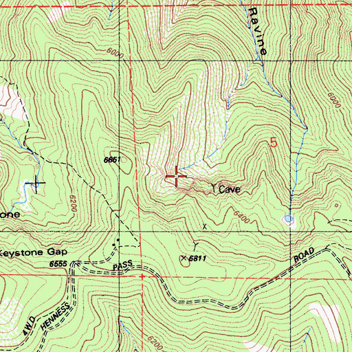 Topographic Map of Roman Mine, CA