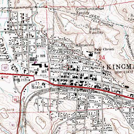 Topographic Map of Saint Mary School, AZ