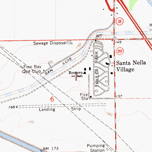 Topographic Map of Romero School, CA