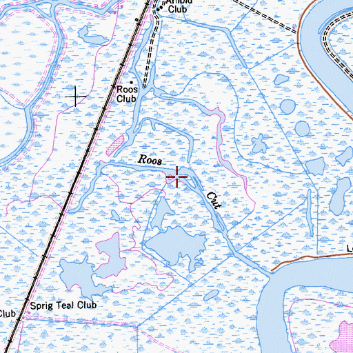 Topographic Map of Roos Cut, CA