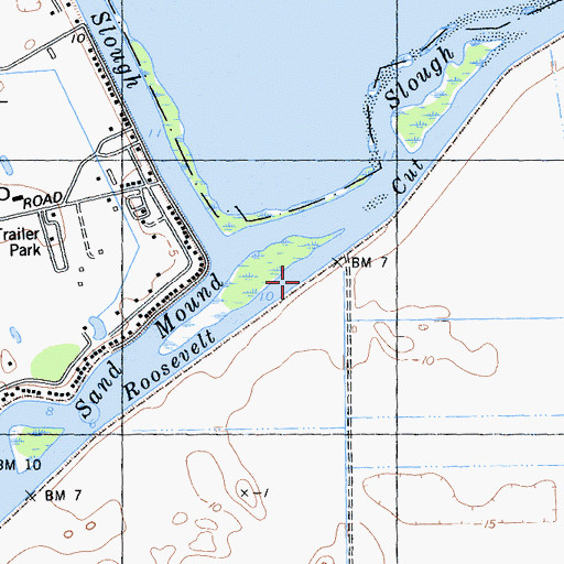 Topographic Map of Roosevelt Cut, CA