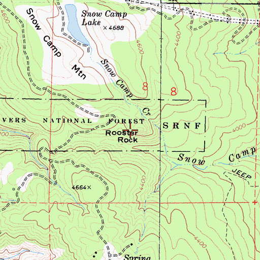 Topographic Map of Rooster Rock, CA