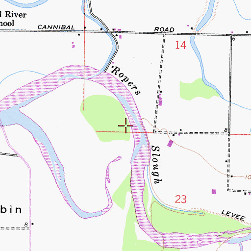 Topographic Map of Ropers Slough, CA