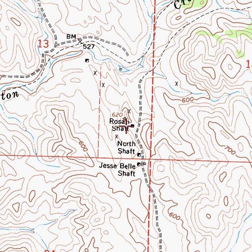 Topographic Map of Rosati Shaft, CA