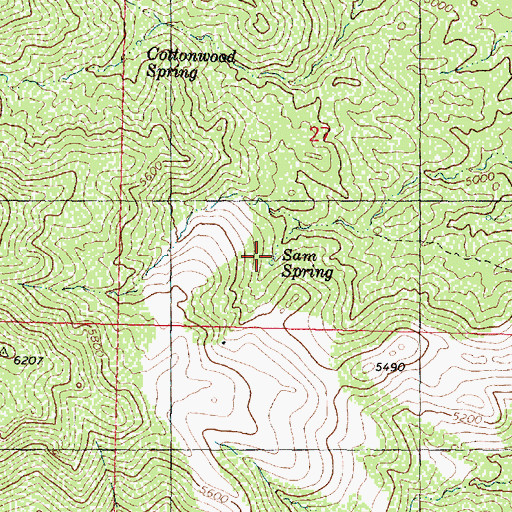 Topographic Map of Sam Spring, AZ