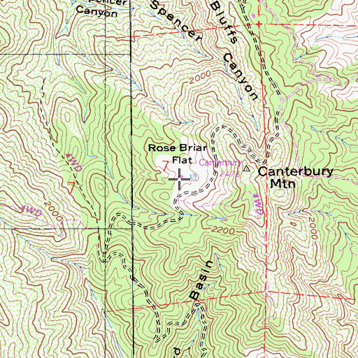 Topographic Map of Rose Briar Flat, CA