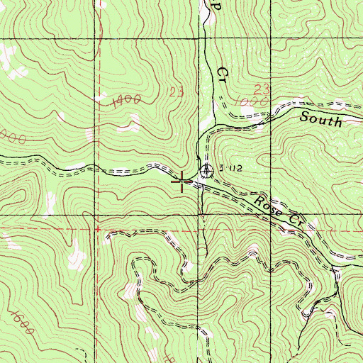 Topographic Map of Rose Creek, CA