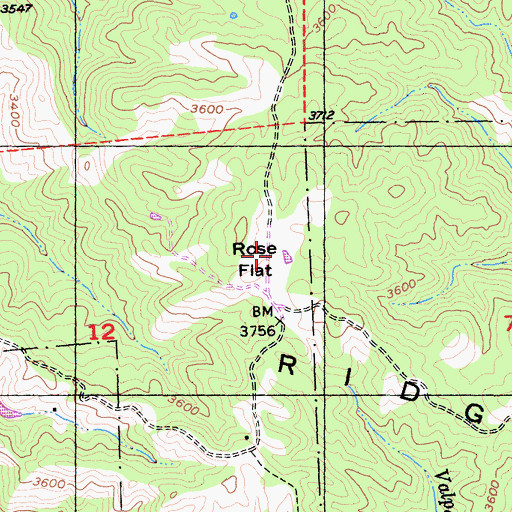 Topographic Map of Rose Flat, CA