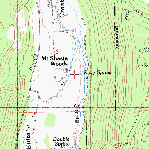 Topographic Map of Rose Spring, CA