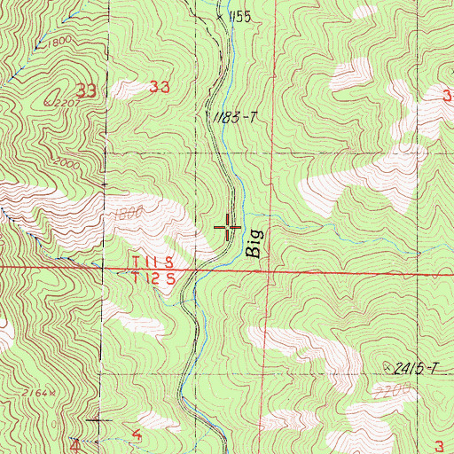 Topographic Map of Ross Creek, CA