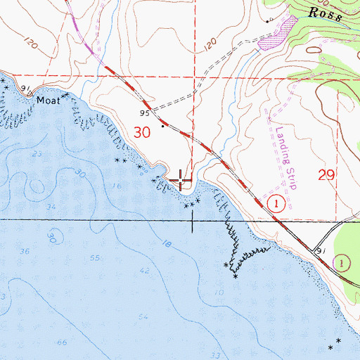 Topographic Map of Ross Creek, CA
