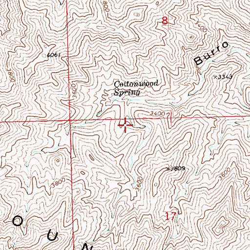 Topographic Map of Scotts Well, AZ