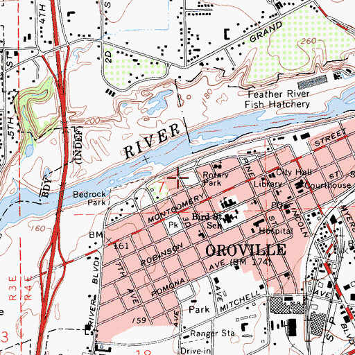 Topographic Map of Rotary Park, CA