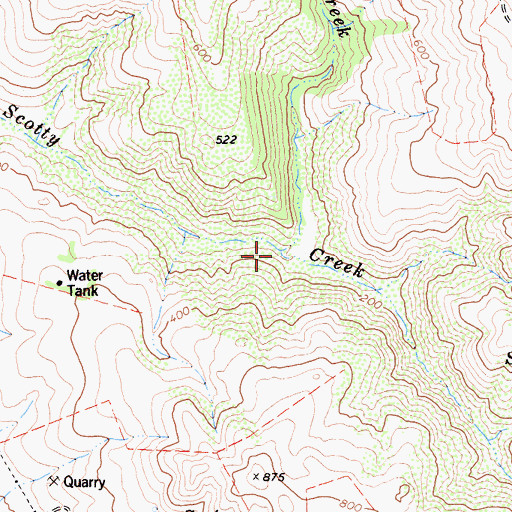 Topographic Map of Rough Creek, CA