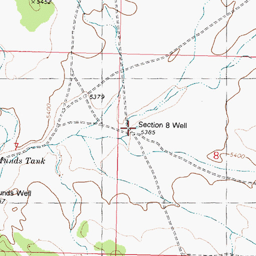 Topographic Map of Section Eight Well, AZ