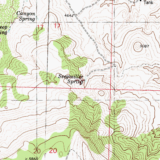 Topographic Map of Seegmiller Spring, AZ