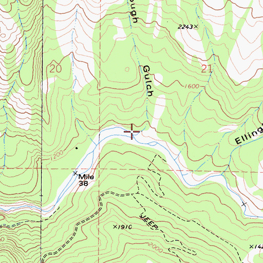 Topographic Map of Rough Gulch, CA