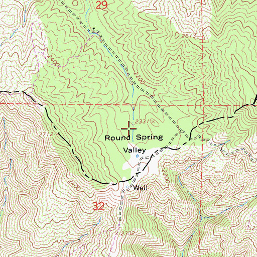 Topographic Map of Round Spring Valley, CA