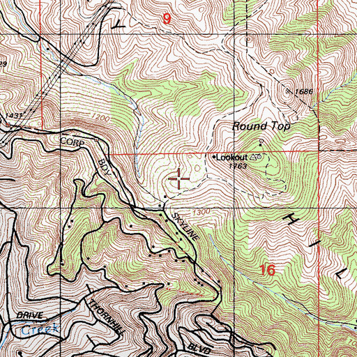 Topographic Map of Round Top Regional Park, CA