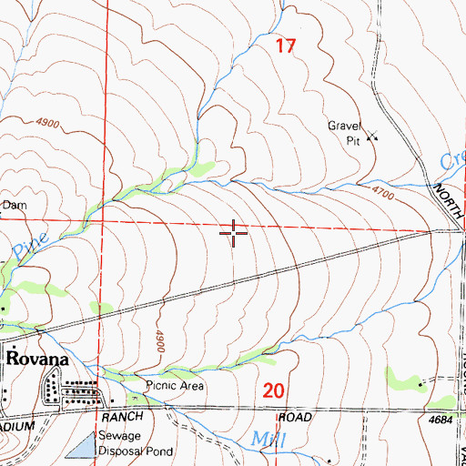 Topographic Map of Round Valley, CA