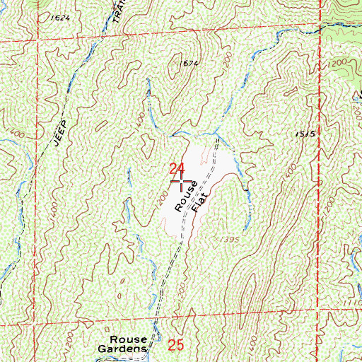 Topographic Map of Rouse Flat, CA
