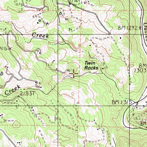 Topographic Map of Rowes Creek, CA