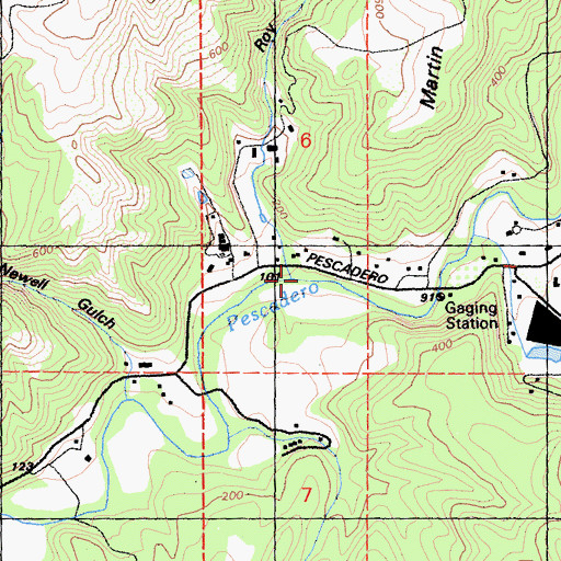 Topographic Map of Roy Gulch, CA