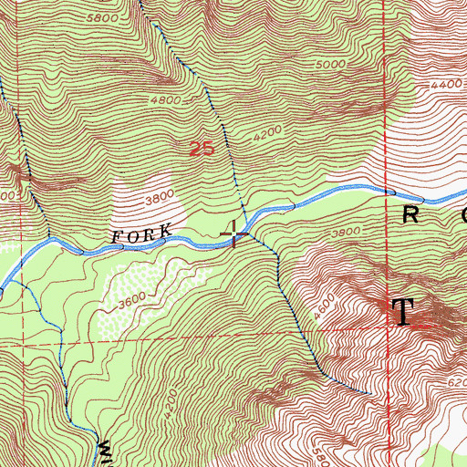 Topographic Map of Royal Gorge River, CA